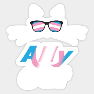 Trans Ally Cat Gay Pride Kitty Trans Pride Sticker